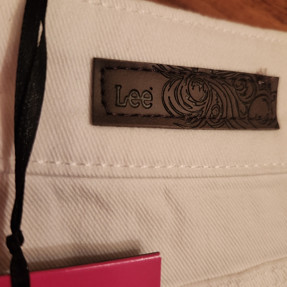 Lee White Straight Leg Jeans Minimalist Design - Picture 4 of 12